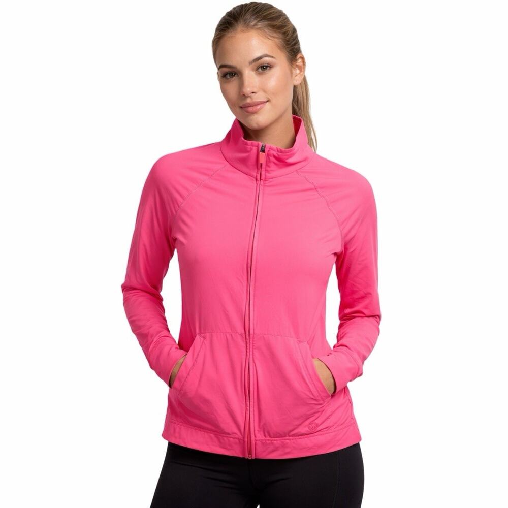 Lilly Pulitzer Luxletic Hadlee Jacket Full Zip Pink Preppy UPF 50 Golf Womens XS